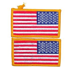 American Flag Embroidered Patch Vintage USA Set of 2 Patches Unites States